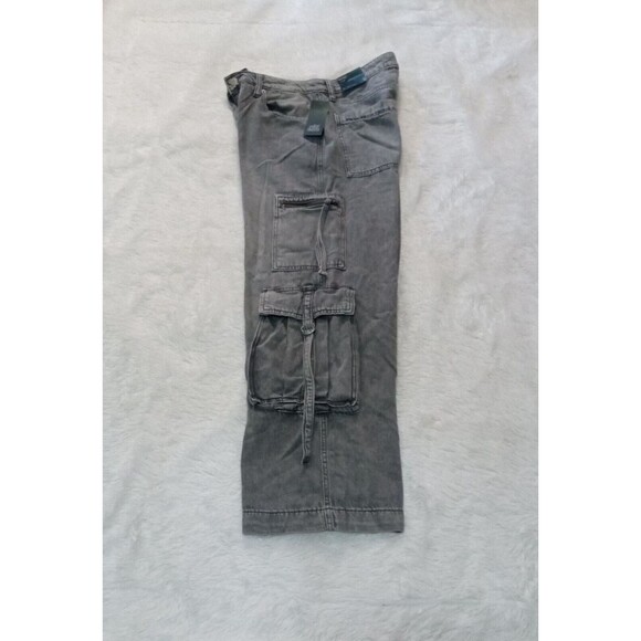 Women's Mid-Rise Wide Leg Cargo Baggy Pants (Size 6) GRAY WASH - NEW!!! - Picture 6 of 8